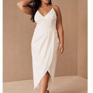 BHLDN WHITE V Neck Caron Wedding or Bridesmaid dress